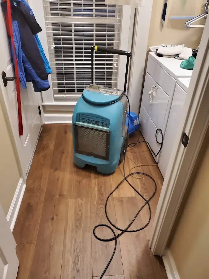 Commercial dehumidifier deployed for Flood Damage Cleanup in Crofton