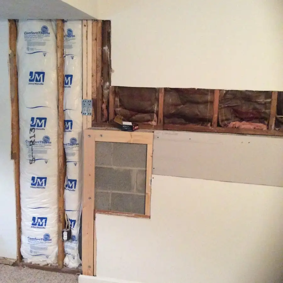 Wall insulation replacement during Contents Cleaning & Restoration in Crofton
